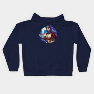 Greek Warrior Woman Kids Hoodie